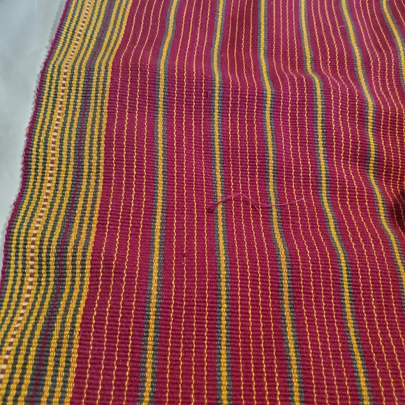 Vintage Handwoven Tribal Nigerian Kente Cloth Textile, Red Yellow Green - Picture 10 of 11